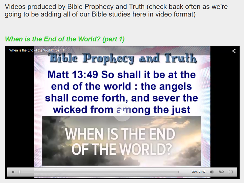Bible Prophecy and Truth Videos
